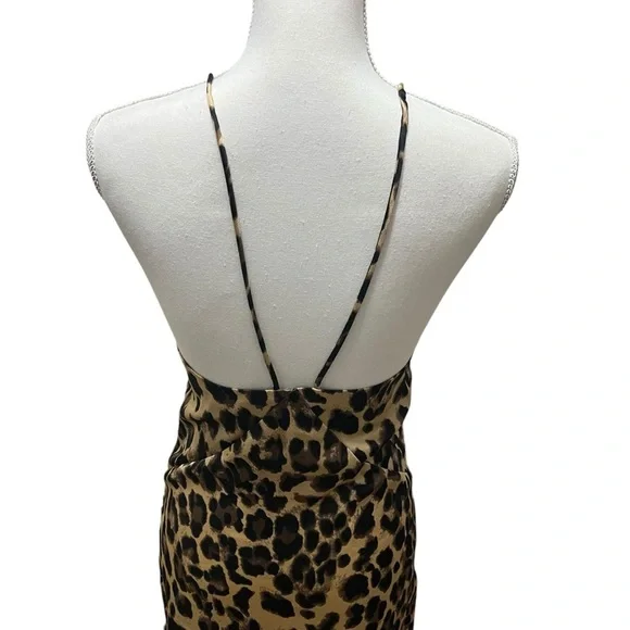 Forever 21 Super Sexy Leopard Maxi Slip Strappy‎ Date Night Dress Size Small - Picture 6 of 15